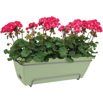 Afbeelding van Elho Barcelona Allin1 50 Balkonbakken met Ophanging 100% Gerecycled Plastic L49.5 x B27.5 H18.5 cm Pistachegroen