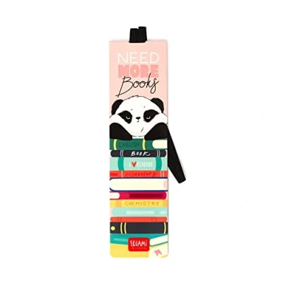 Afbeelding van Legami Bladwijzer met elastiek, 4,7 x 17,5 cm, van FSC® gecertificeerd papier, Panda thema, houdt Sengo en boek gesloten