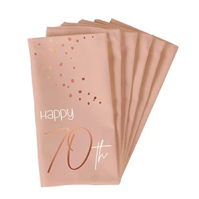 Afbeelding van Folat Servetten 70 jaar Elegant Lush Blush (10 stuks) 33 x cm