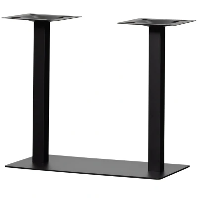Afbeelding van Woood Bistro dubbele vierkant buisvoet Metaal 72x80x40 cm zwart