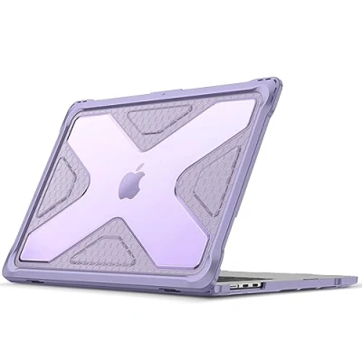 Afbeelding van FINTIE Hoesje compatibel met MacBook Air 15 inch (2024/2023) M3/M2 chip, robuuste harde hoes TPU bumper voor 15,3 model A3114 A2941, lila