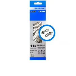 Afbeelding van Shimano HG901 Dura Ace/XTR/E Bike 11 speed ketting Zilver 119 schakels Soepel schakelen Slijtvast