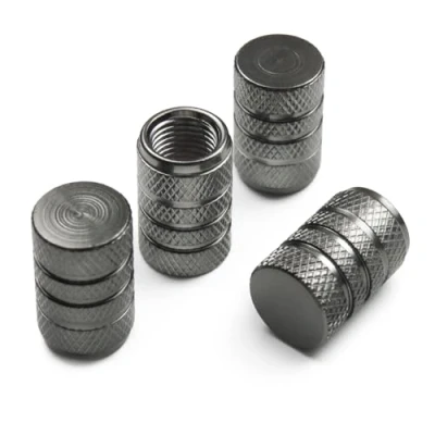 Afbeelding van Pitlane Performance® aluminium ventieldoppen, 4 stuks, autobanden, Schrader personenauto, SUV, motorfiets, fiets (antraciet, comfort)