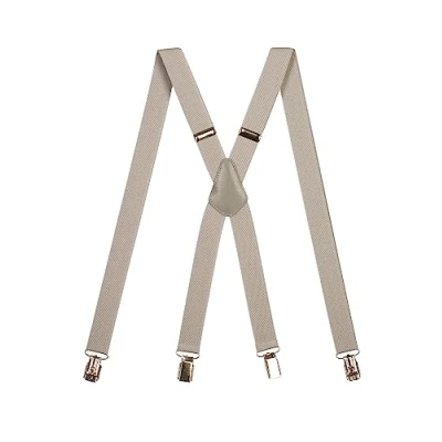 Afbeelding van Olata Unisex Dunne bretels X Vorm Met Bretel Clips van metaal 2,5 cm. Lichtgrijs