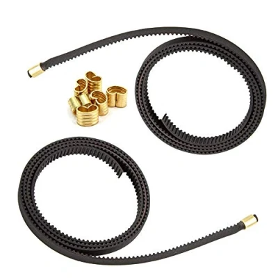 Afbeelding van Zeberoxyz 2 STKS GT2 zwarte open timing rubberen riem lengte 1,2 meter breedte 6 mm met 8 stuks koperen gesp voor Ender3 Ender5 CR10 3D printer (open riem)