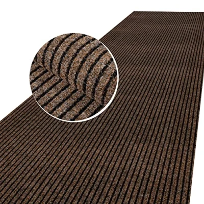 Afbeelding van ANRO Vloermat, vuilvangmat, tapijtloper, hal, schoonloopmat per meter, voor binnen en buiten, entree, op rol, kleur: zwart, 100 x cm