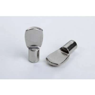 Afbeelding van 4 stuks bodemdragers plankdragers lepelbodemdragers met steekpunten, metaal, vernikkeld diameter 7 mm