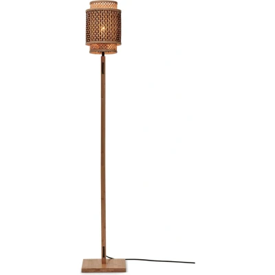 Afbeelding van Good&amp;Mojo Vloerlamp Bhutan Bamboe Medium Naturel Zwart 20x20x135cm