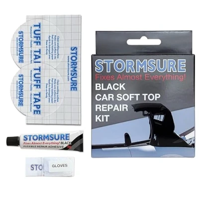 Afbeelding van Stormsure Zwarte Auto Soft Top Dak &amp; Cabrio Reparatieset