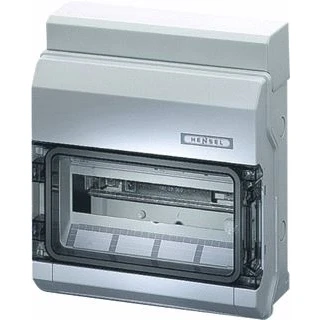 Afbeelding van Hensel automaten behuizing kv ip65 12 module tule invoer nul pe klem 9112