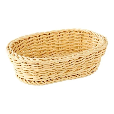 Afbeelding van APS Mand, ovaal &quot;PROFI LINE&quot; vlechtwerkmand gemaakt van polypropyleen Afmetingen: 19 x 12 cm/Hoogte: 6 cm/Kleur: Beige