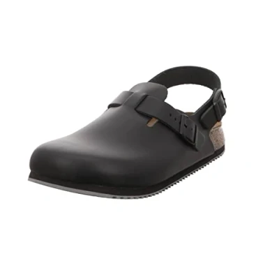 Afbeelding van BIRKENSTOCK clog Tokio Super Grip 061194 44, natuurlijk leer, zwart, breedte normaal, maat 44 (dames/heren sandaal pantoffel sloffen clogen)
