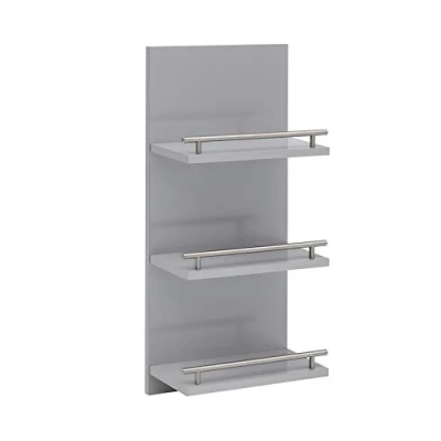 Afbeelding van Schildmeyer Wandplank Nikosia Breedte 30 cm, 3 plateaus, met metalen reling
