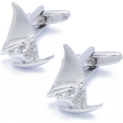Afbeelding van Manchetknopen Windsurfer Windsurfen Zilverkleur