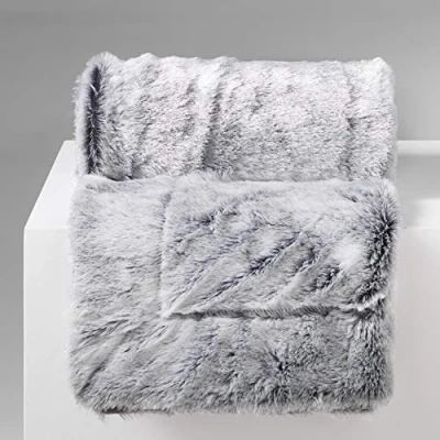 Afbeelding van Wicotex Plaid dekens kunst bont antartic 180x220cm grijs polyester hoog polig