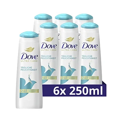 Afbeelding van Dove haarverzorging shampoo 2 in 1 &amp; spoeling voor dagelijks gebruik. 250 ml (6x Verpakking)