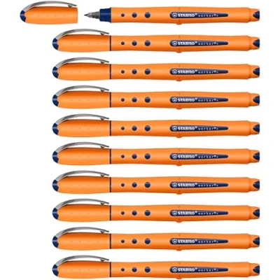Afbeelding van Rollerball STABILO worker+ fijn 10 stuks blauw