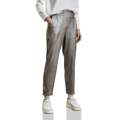 Afbeelding van Street One Coating Trainingsbroek, Dames, Maat: 42x28, Beige