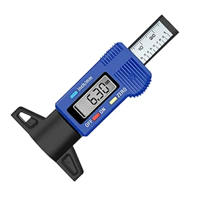 Afbeelding van RUIZHI Digitale Bandenprofieldieptemeter Meter Doseerder 0 25,4 mm LCD Display Dieptemeter Motorfiets Profielmeter Schuifmaat (blauw)