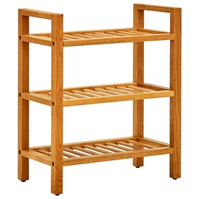 Afbeelding van Schoenenrek met 3 schappen 50x27x60 cm massief eikenhout