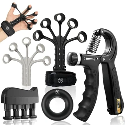 Afbeelding van STRABOZZ Hand Trainer Vingertrainer, Grip Kracht Set, Verstelbare Onderarm trainer, Training Apparaat, Fitness Handtraining, Krachttraining