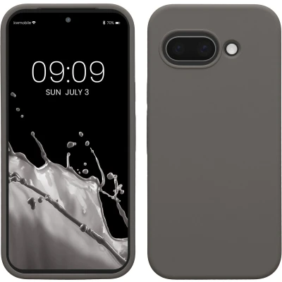 Afbeelding van kwmobile telefoonhoesje geschikt voor Google Pixel 9a Hoesje met siliconen coating Smartphone case in steengrijs