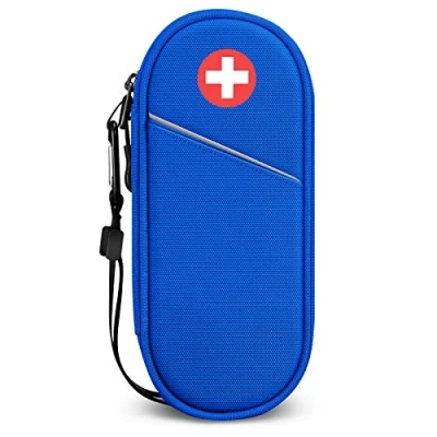 Afbeelding van SITHON EpiPen Medische Draagtas Geïsoleerd, Reismedicatie Organizer Tas Noodzaak voor 2 EpiPens, Astma inhalator, Anti histamine, Auvi Q, Allergiemedicijn Essentials, (Blauw)