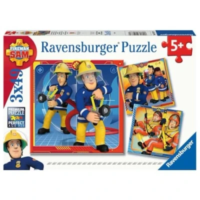 Afbeelding van RAVENSBURGER Puzzels 3x49 stukjes Onze held Sam de brandweerman