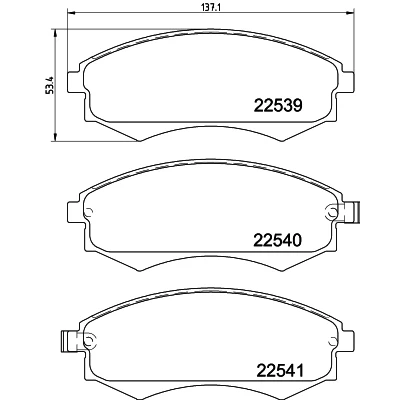 Afbeelding van HELLA 8DB 355 032 081 Remblokkenset Met akoestische slijtagewaarschuwing