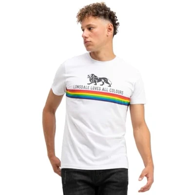 Afbeelding van Lonsdale Nelson T shirt, Wit, XS heren,