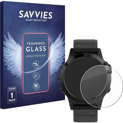 Afbeelding van Savvies Glas Screenprotector voor Garmin fenix 5 (47 mm) / Plus Gehard Beschermglas 9H