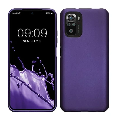 Afbeelding van kwmobile telefoonhoesje compatibel met Xiaomi Redmi Note 10 / 10S hoesje Zachte case voor smartphone Back cover in metallic blauwpaars