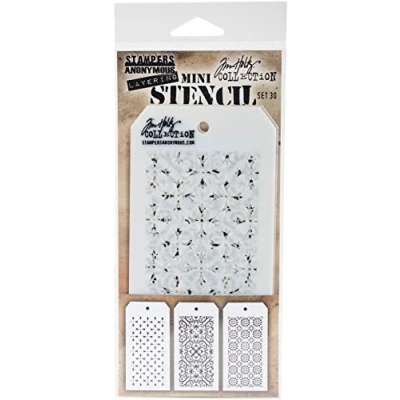 Afbeelding van Tim Holtz Mini Stencil Set #30, synthetisch materiaal, 8,5 x 3,6 0,05 inch