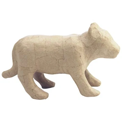 Afbeelding van Décopatch SA197C Tiger (van papier maché, maat S, 20 x 7 11,5 cm, om te personaliseren) 1 stuk natuur