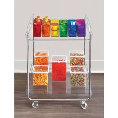 Afbeelding van InterDesign The Home Edit van iDesign Clear 2 Plank Rolling Cart met Afsluitbare Wielen