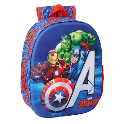 Afbeelding van Kinderrugzak The Avengers Rood Donkerblauw 27 x 33 10 cm 3D