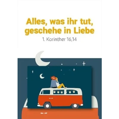 Afbeelding van Alles, was ihr tut, geschehe in Liebe (1. Korinther 16,14): Magnet mit Postkarte