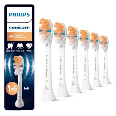 Afbeelding van Philips Sonicare A3 Premium All in One, originele vervangende opzetborstels, wit, set van 6, HX9096/87