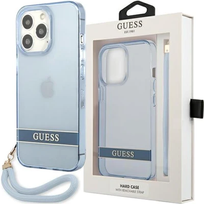 Afbeelding van Guess GUHCP13LHTSGSB iPhone 13 Pro / 6.1 blauw/blauwe hardcase Translucent Stap
