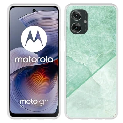 Afbeelding van Cazy Hoesje geschikt voor Motorola Moto G55 Siliconen Green Marble