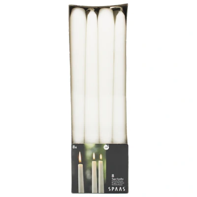 Afbeelding van Spaas Dinerkaarsen 8h Ø2.1x24.7 cm Branders Wit