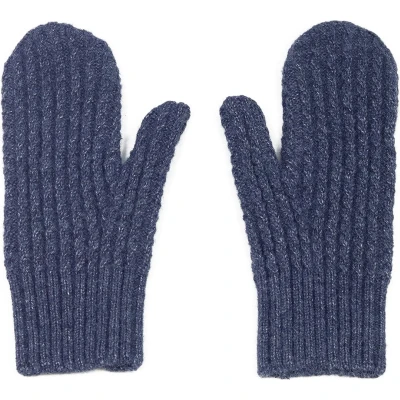 Afbeelding van Donkerblauw gemêleerde wanten voor dames basic gebreide donkerblauw/grijs one size STUDIO Ivana