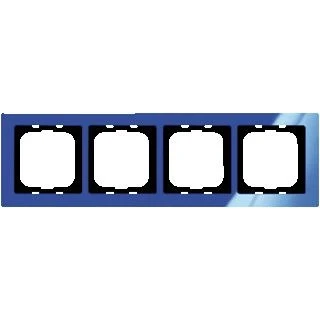 Afbeelding van Abb busch jaeger axcent 4 voudig afdekraam glanzend horizontaal verticaal 304x91x11mm ip20 blauw ral5002 2cka001754a4354