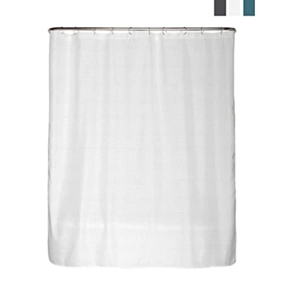 Afbeelding van arteneur® Premium douchegordijn 180 x antischimmel wit met structuurstof, ondoorzichtig, waterdicht, wasbaar en incl. e book ringen (sneeuwwit)