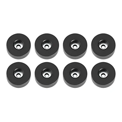 Afbeelding van Adam Hall Hardware 4907 M8 AH set van 8 rubberen voetjes 38 x 15 mm zwart in zak