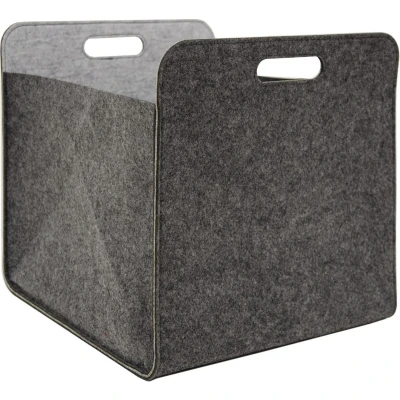 Afbeelding van Vilten Opbergmand 33x33x38 cm Kallax Bak Box Doos opvouwbaar Grijs