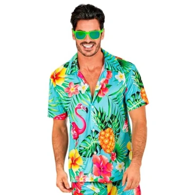 Afbeelding van Zomer Partyblouse Flamingo Volwassen Maat S/M