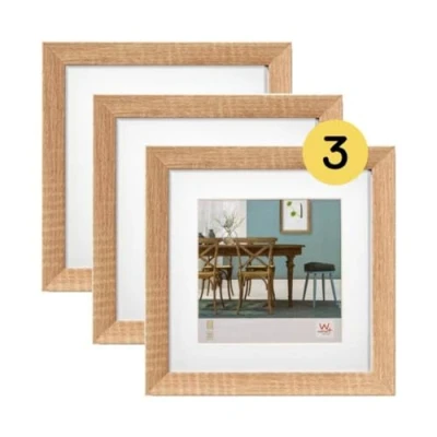 Afbeelding van Walther Design Fiorito EF220E3 Fotolijst, hout, 20 x cm, met passe partout, 3 stuks, licht eiken