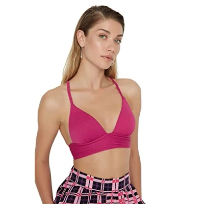 Afbeelding van Trendyol Vrouwen Fuchsia driehoekige push up bikinitop met textuur TBESS21BU0010