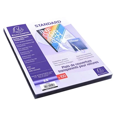 Afbeelding van Gebonden omslag van pvc Cristal 20x100e A4 Set 100 stuks